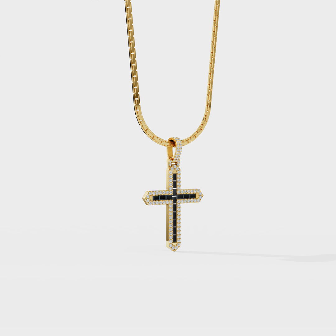 Noir Cross Pendant - Cyera Gems & Jewellery
